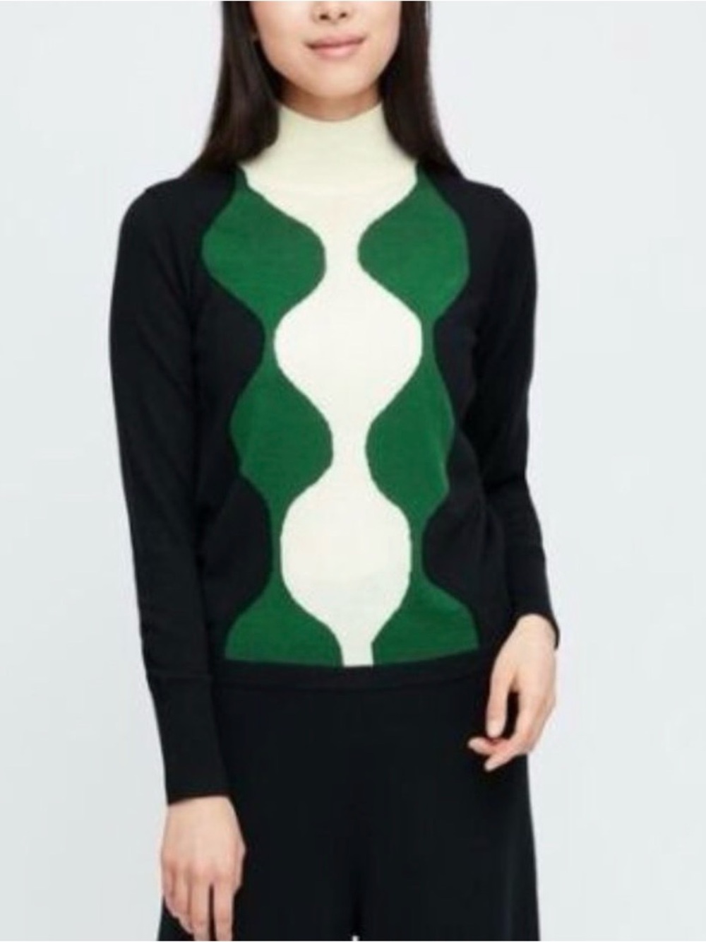 Marimekko + Uniqlo - Retro Wavy Lightweight Long Sleeve Turtleneck Sweater SZ XS